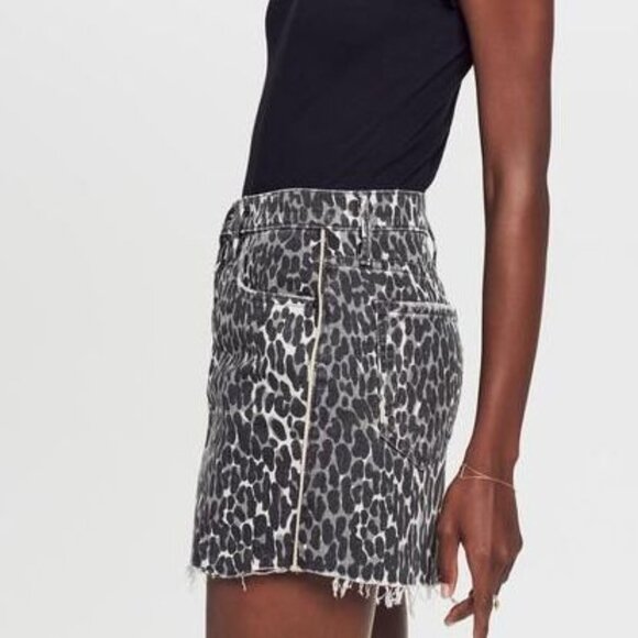 MOTHER Black and White Animal Print Skirt - Picture 5 of 14